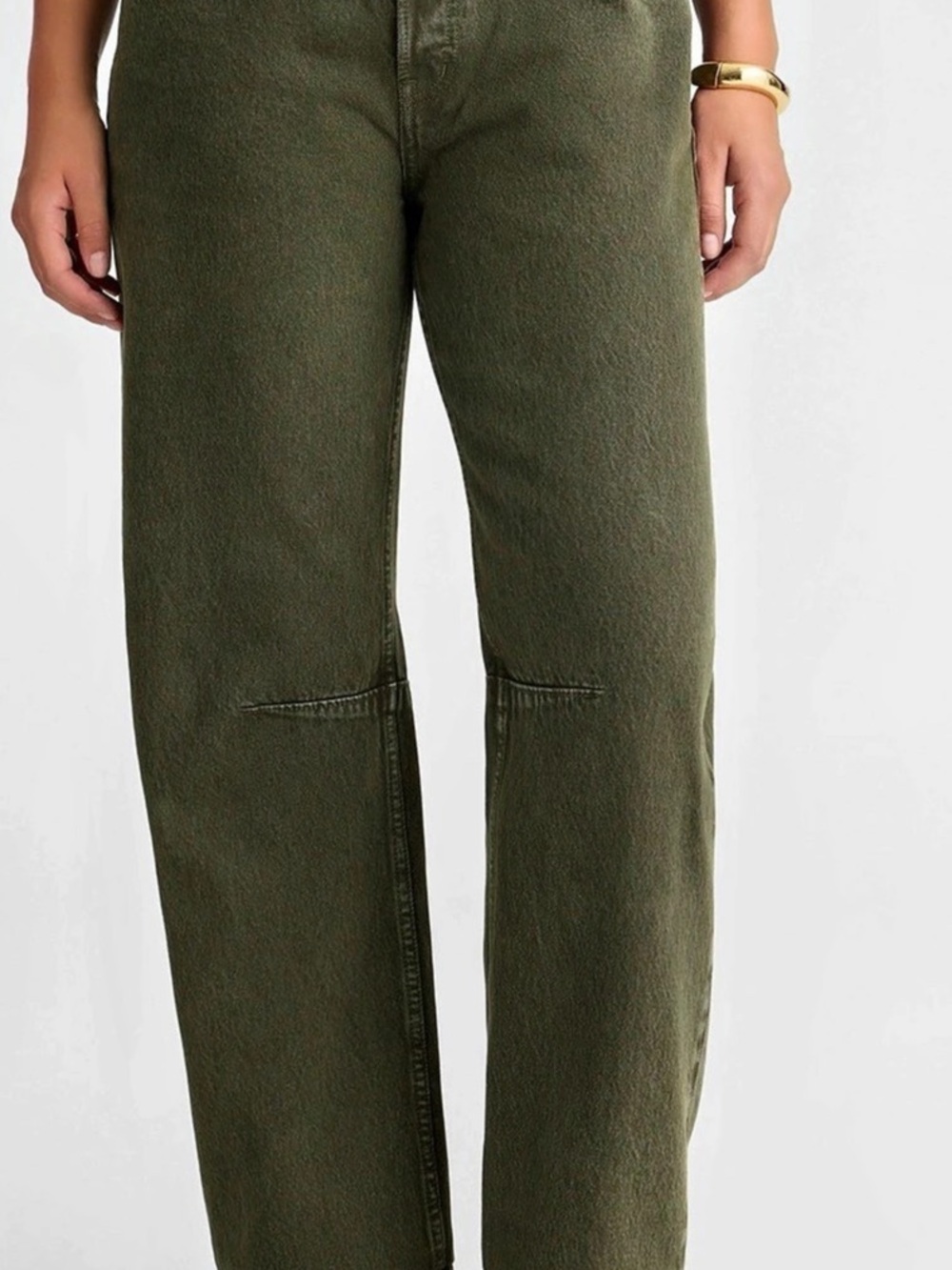 Madewell The Darted Barrel-Leg Jean Green Cotton Jeans Size 2S